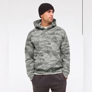 ABERCROMBIE & FITCH YPB neoKNIT MAX Popover Camo Hoodie Sweatshirt Large